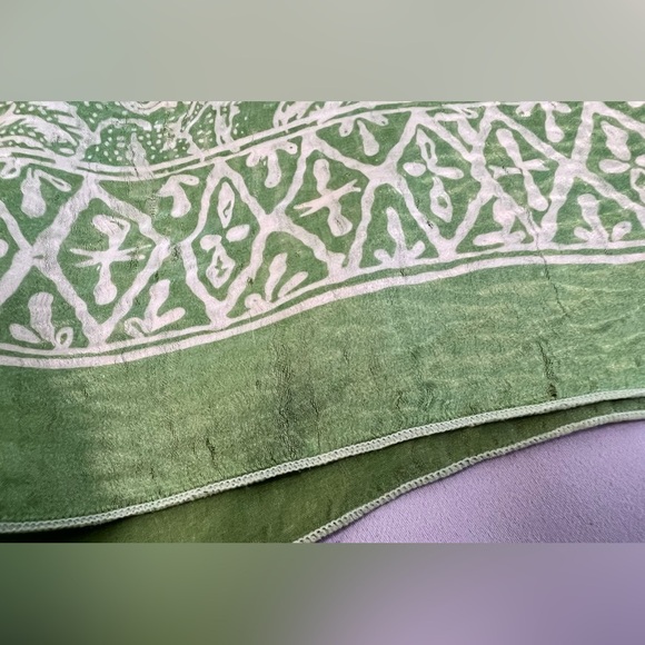 Natalie Martin Women’s‎ Silky Blouse One Size 3/4 Sleeve Off Shoulder BOHO Green - Picture 12 of 12